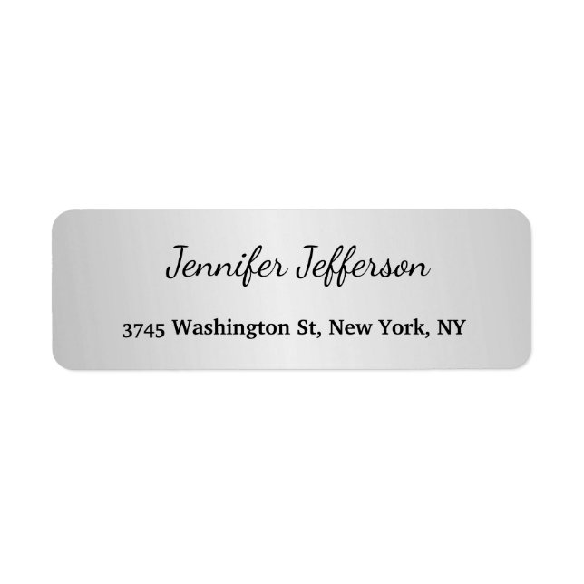 Silver Grey Modern Handwriting Plain Professional  (Front)