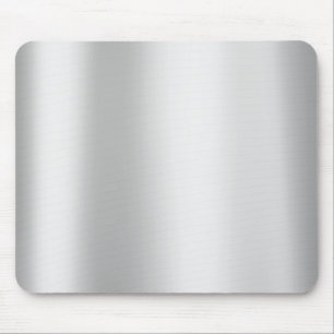 Silver Grey Monochrom Minimal Gold Metallic Steel Mouse Pad
