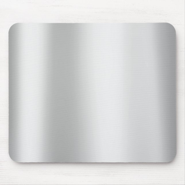 Silver Grey Monochrom Minimal Gold Metallic Steel Mouse Pad (Front)