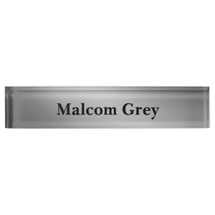 Silver Grey moonlight ombre effect Nameplate
