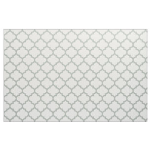 Silver Grey Moroccan Trellis Pattern Fabric