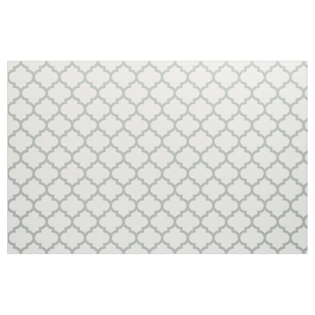 Silver Grey Moroccan Trellis Pattern Fabric (Yard)