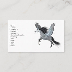 Silver Grey Pegasus Stallion Business Card
