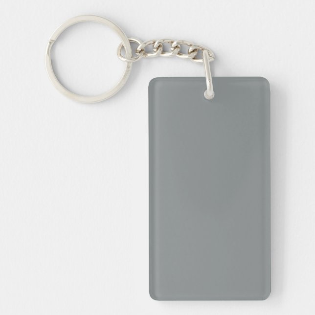 Silver Grey Personalised Grey Colour Background Key Ring (Front)