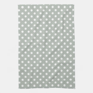 Silver Grey Polka Dot Pattern Kitchen Towels