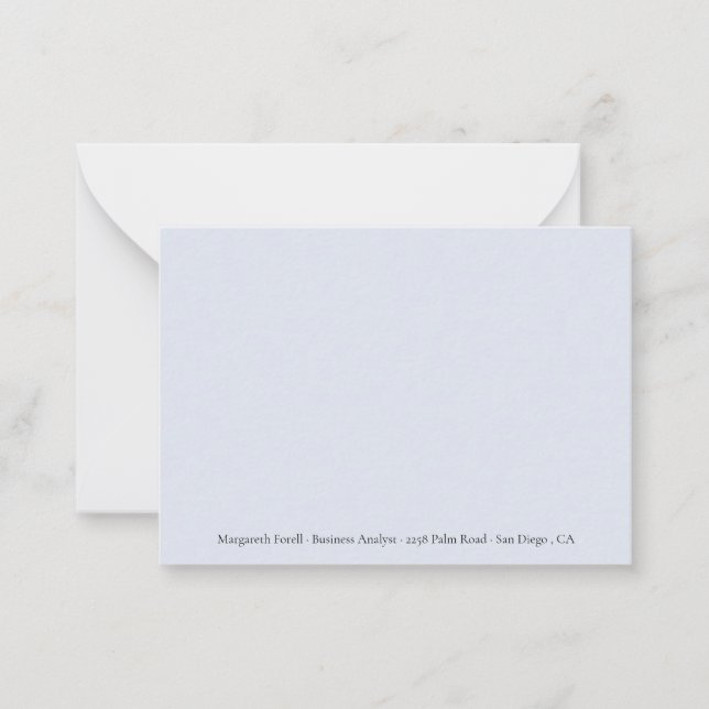 Silver Grey Professional Name Note Cards (Front)