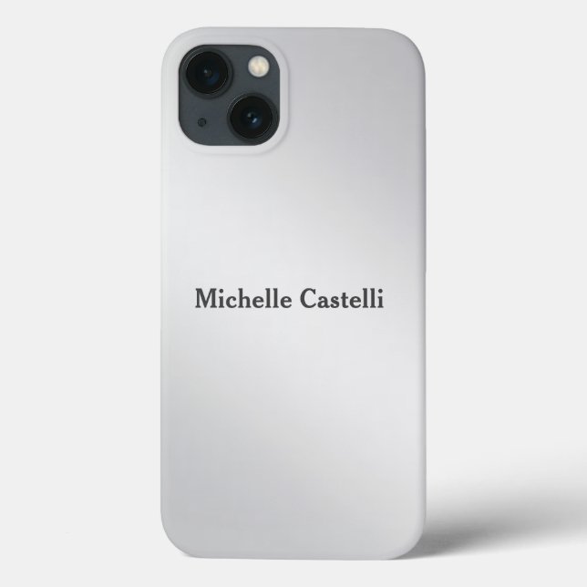 Silver Grey Professional Unique Add Own Name Case-Mate iPhone Case (Back)