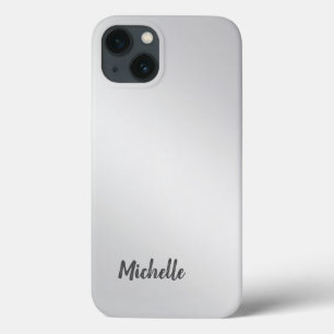 Silver Grey Professional Unique Add Own Name iPhone 13 Case