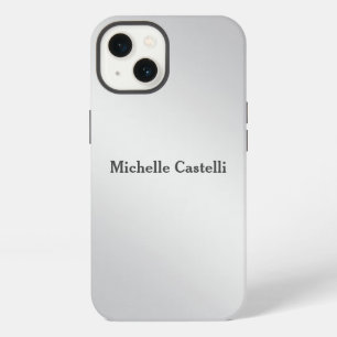 Silver Grey Professional Unique Add Own Name iPhone 13 Case