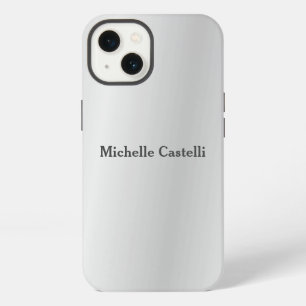 Silver Grey Professional Unique Add Own Name iPhone 13 Case