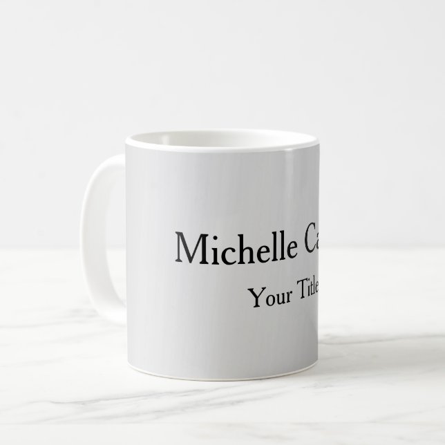 Silver Grey Professional Unique Classical Simple Coffee Mug (Front Left)