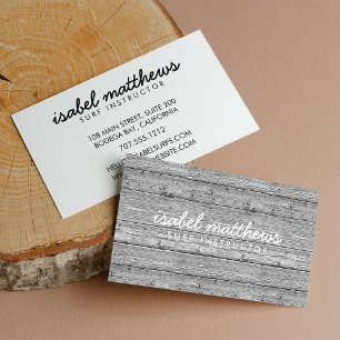 Silver Grey Reclaimed Wood Business Card