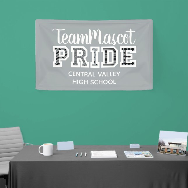 Silver Grey School Pride Mascot Name Banner (Creator Uploaded)