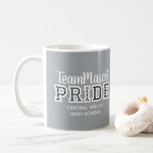 Silver Grey School Pride Mascot Name Coffee Mug