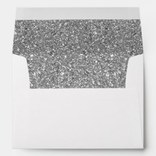 Silver Grey Sequin Pattern Texture Personalised Envelope