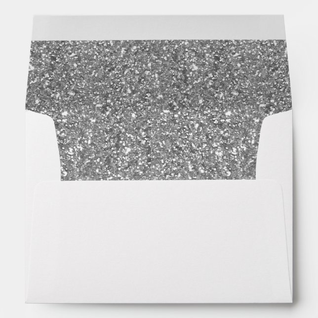 Silver Grey Sequin Pattern Texture Personalised Envelope (Back (Bottom))