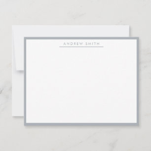 Silver Grey Simple Line Modern Classic Minimalist Card