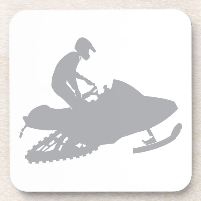 Silver Grey Snowmobiler Coaster (Front)