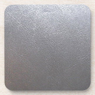SILVER Grey Sparkle : Leather Look Finish Coaster