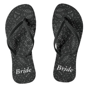 Silver Grey Specks Black Kaleidoscope Bride Jandals