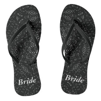 Silver Grey Specks Black Kaleidoscope Bride Jandals