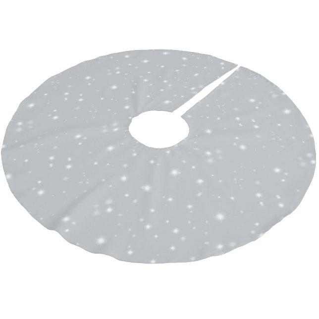 Silver Grey Starlight Brushed Polyester Tree Skirt (Angled)