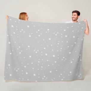 Silver Grey Starlight Fleece Blanket