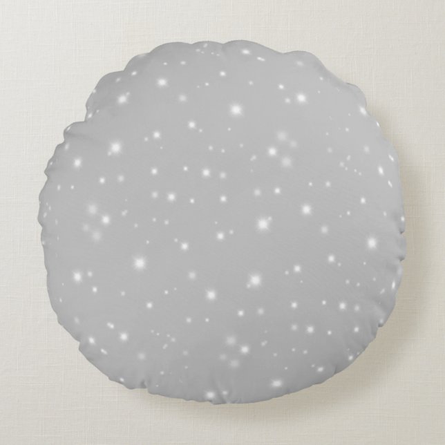 Silver Grey Starlight Round Cushion (Front)