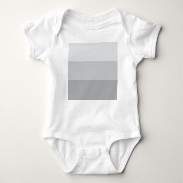 Silver Grey Striped Baby Bodysuit (Front)