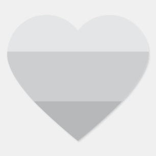 Silver Grey Striped Heart Sticker