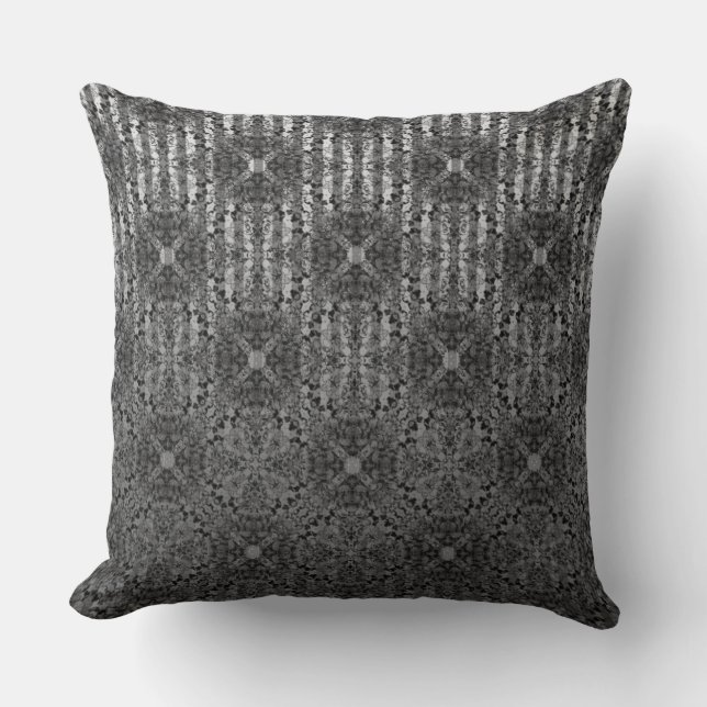 Silver Grey Striped Hollywood Regency Pattern Cushion (Front)