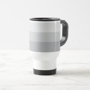 Silver Grey Striped Travel Mug