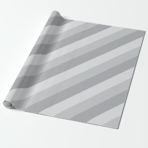 Silver Grey Striped Wrapping Paper