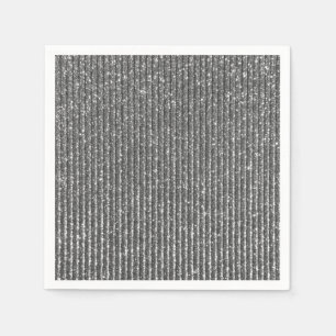 Silver Grey Stripes Decor Napkin