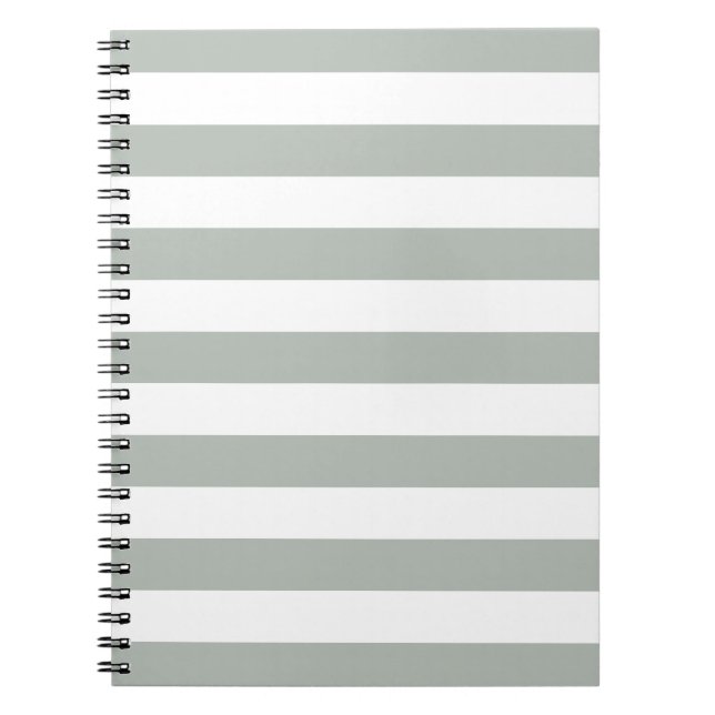 Silver Grey Stripes Pattern Notepad Notebook (Front)