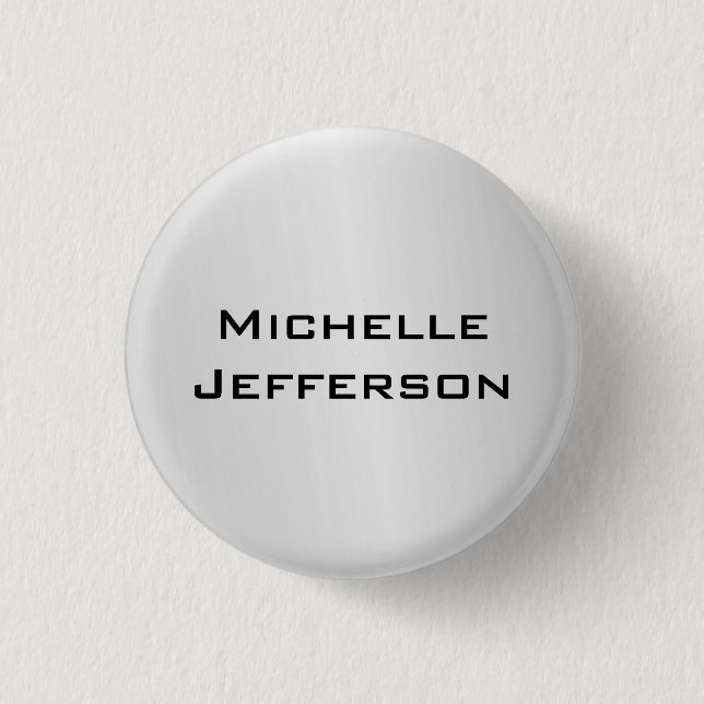 Silver Grey Stylish Trendy Modern Name 3 Cm Round Badge (Front)
