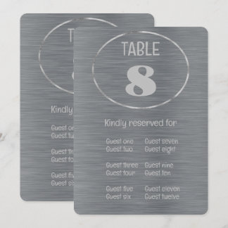 Silver Grey Table Number and Place Card