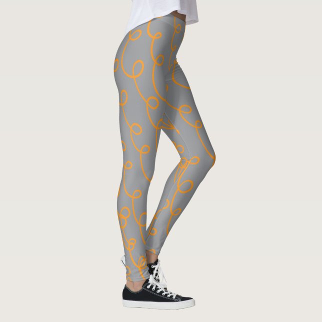 Silver Grey Tangerine Shine  Leggings (Right)