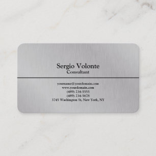 Silver Grey Trendy Plain Stylish Simple Business Card