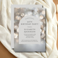 Silver Grey Watercolor Bokeh Arch 50th Birthday