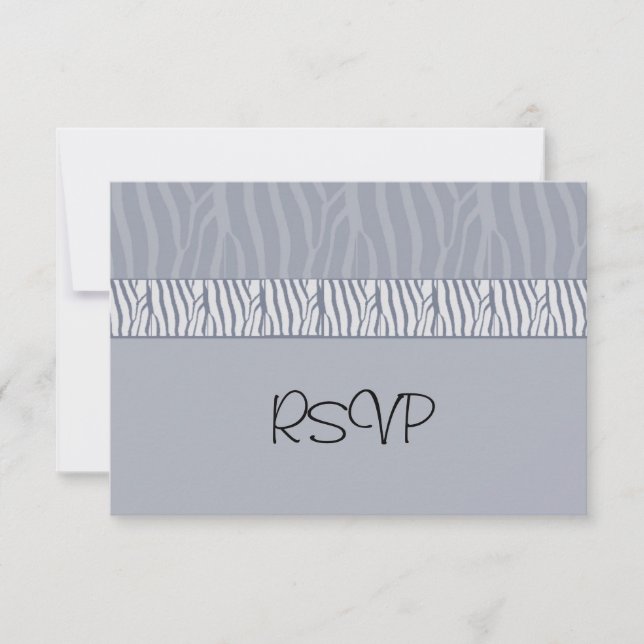 Silver Grey Wedding RSVP (Front)