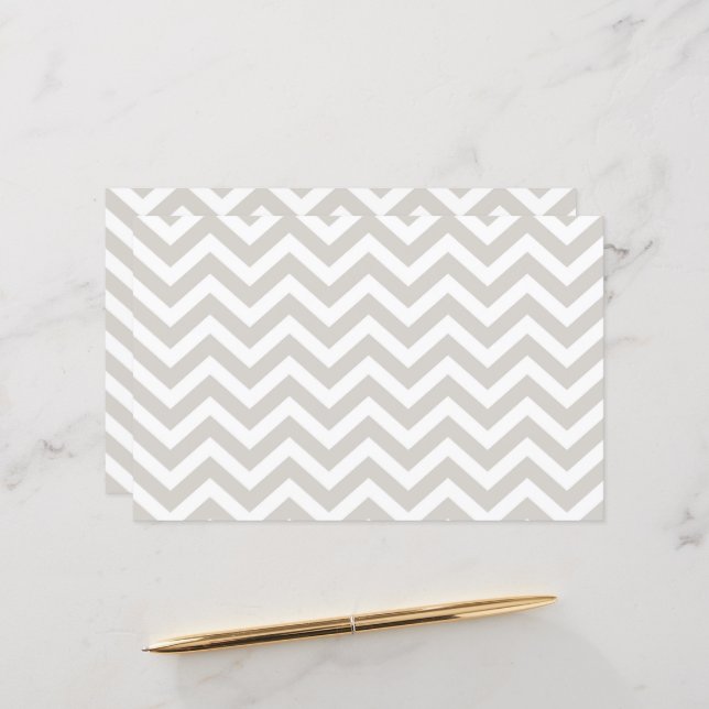 Silver Grey & White Chevron Wedding Cardstock (Front/Back In Situ)