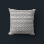 SILVER GREY & WHITE, DREIDEL & STARS pillow<br><div class="desc">silver grey and white Dreidel pillow STAR OF DAVID TRIM STAR OF DAVID ON BACK  by designer Sandy Closs ~ SandyCloss~</div>
