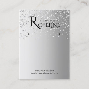 Silver Grey White glitter jewlery display Business Card