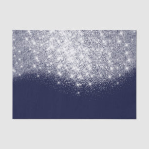 Silver Grey White Metallic Glitter Blue Navy Tissue Paper