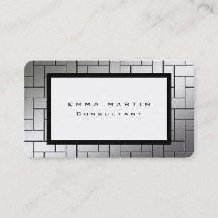 Silver Grey White Unique Trendy Creative Business Card