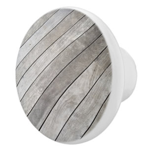 Silver Grey Wooden Deck Boards Ceramic Knob