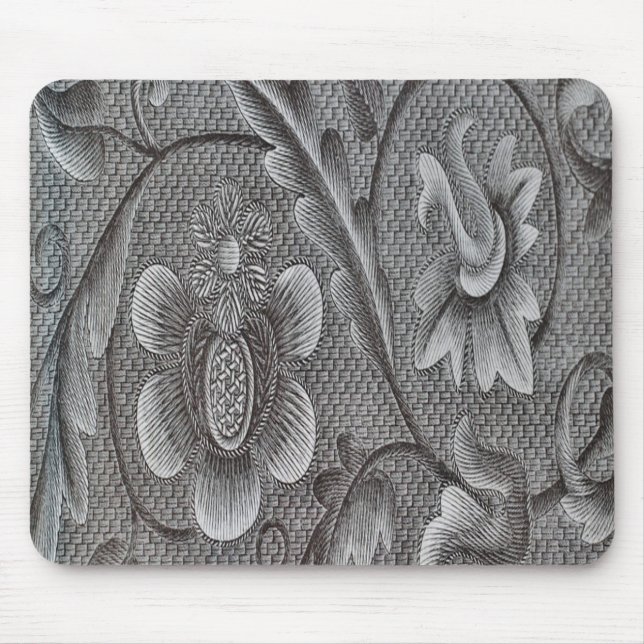 Silver Grey Woven Pattern Mouse Pad (Front)