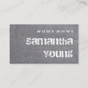 Silver Grunge Latitude and Longitude Business Card