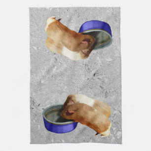 Silver Guinea Pigs Design, Tea Towel
